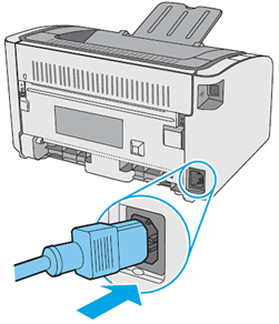 Checking power and a network cable for a wired connection