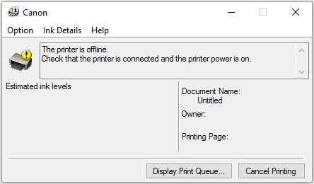 canon printer offline troubleshooting