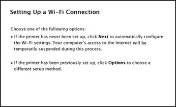 setting up wi-fi connection